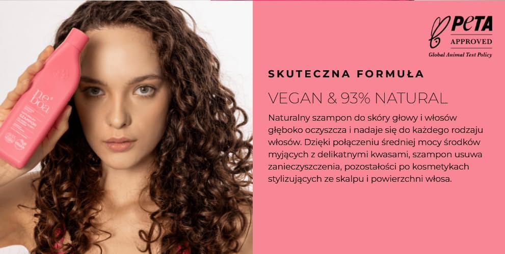 NEBOA Express Effect, Naturalny Szampon do Włosów, Wegański, 93% Naturalny, 300ml